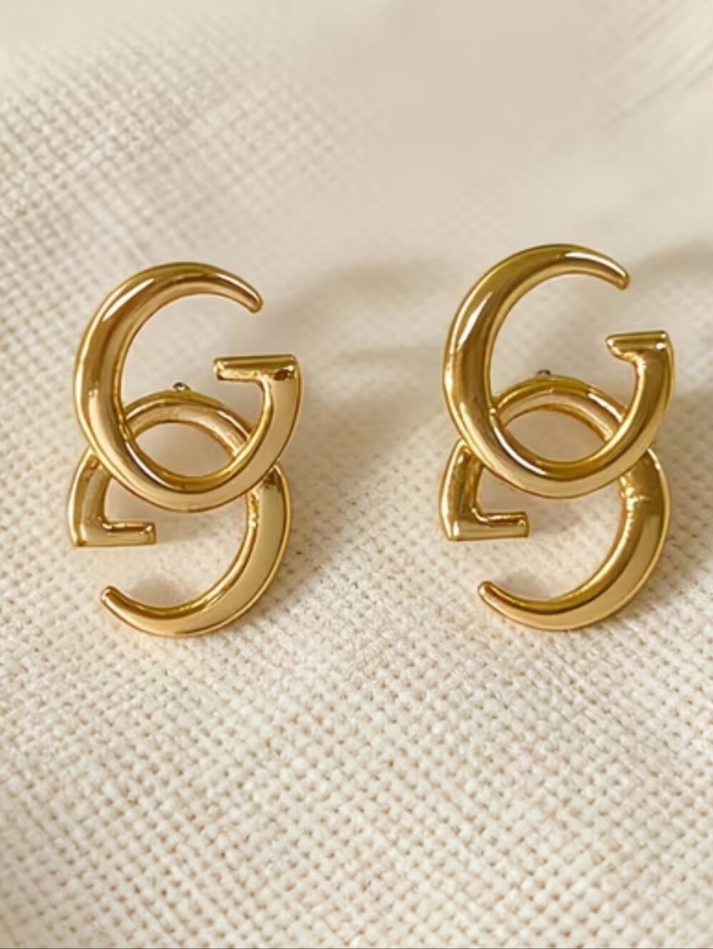 Bold Gold Double-G Post Earrings